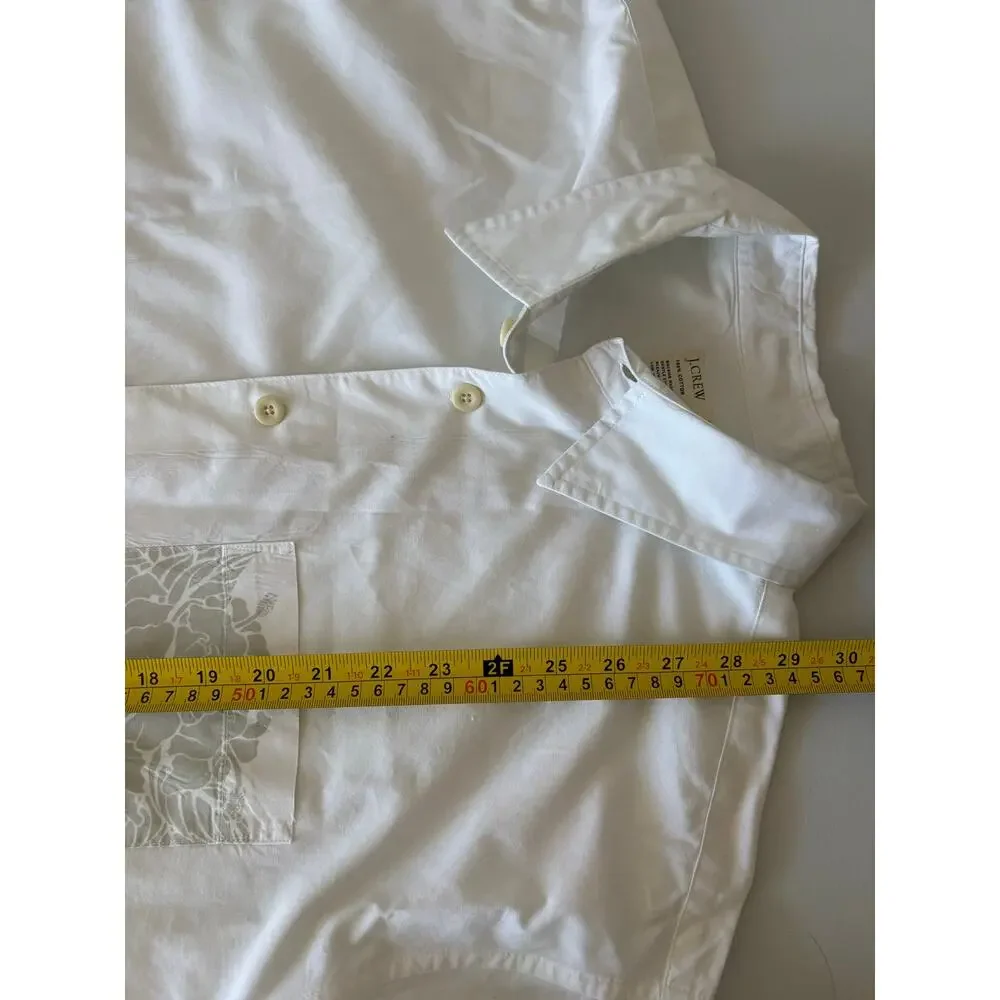 J. Crew White Tropical Hawaiian shirt Button Up vacation summer beach resort